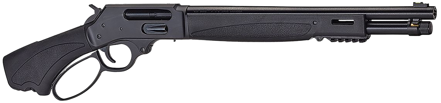 Henry H018XAH410 Axe 5+1 15.14" 410 Bore Blued Steel Barrel, Blued Drilled & Tapped Steel Receiver, Black Fixed Synthetic Stock