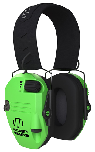 Walker's GWPRSEMHVG Razor Slim Electronic Muff 23 dB Over the Head Hi-Viz Green/