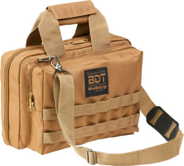 DELUXE 2 PISTOL RANGE BAG W/ STRAP & MOLLE - TAN