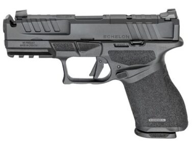 Springfield, Echelon 4.0C, Semi-automatic, Striker Fired, Polymer Frame Pistol, Compact, 9MM, 4" Integrally Compensated Barrel, Melonite Finish, Black, Optics Ready Slide, Front Tritium Night Sight, Tactical Rack U-Dot Rear, 10 Rounds, 2 Magazines